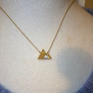 Triangular Gold and Silver Mountain Necklace